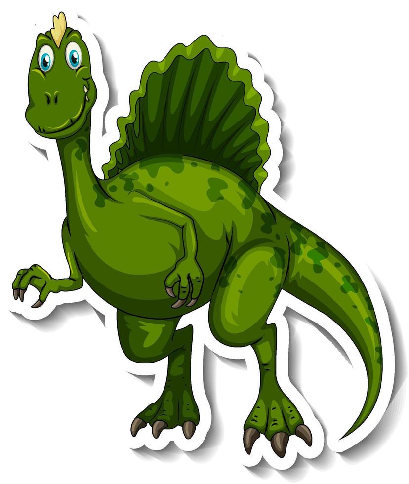 Spinosaurus dinosaur cartoon character sticker vector