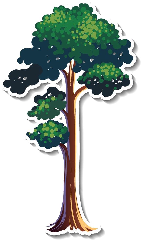 Tree sticker isolated on white background vector