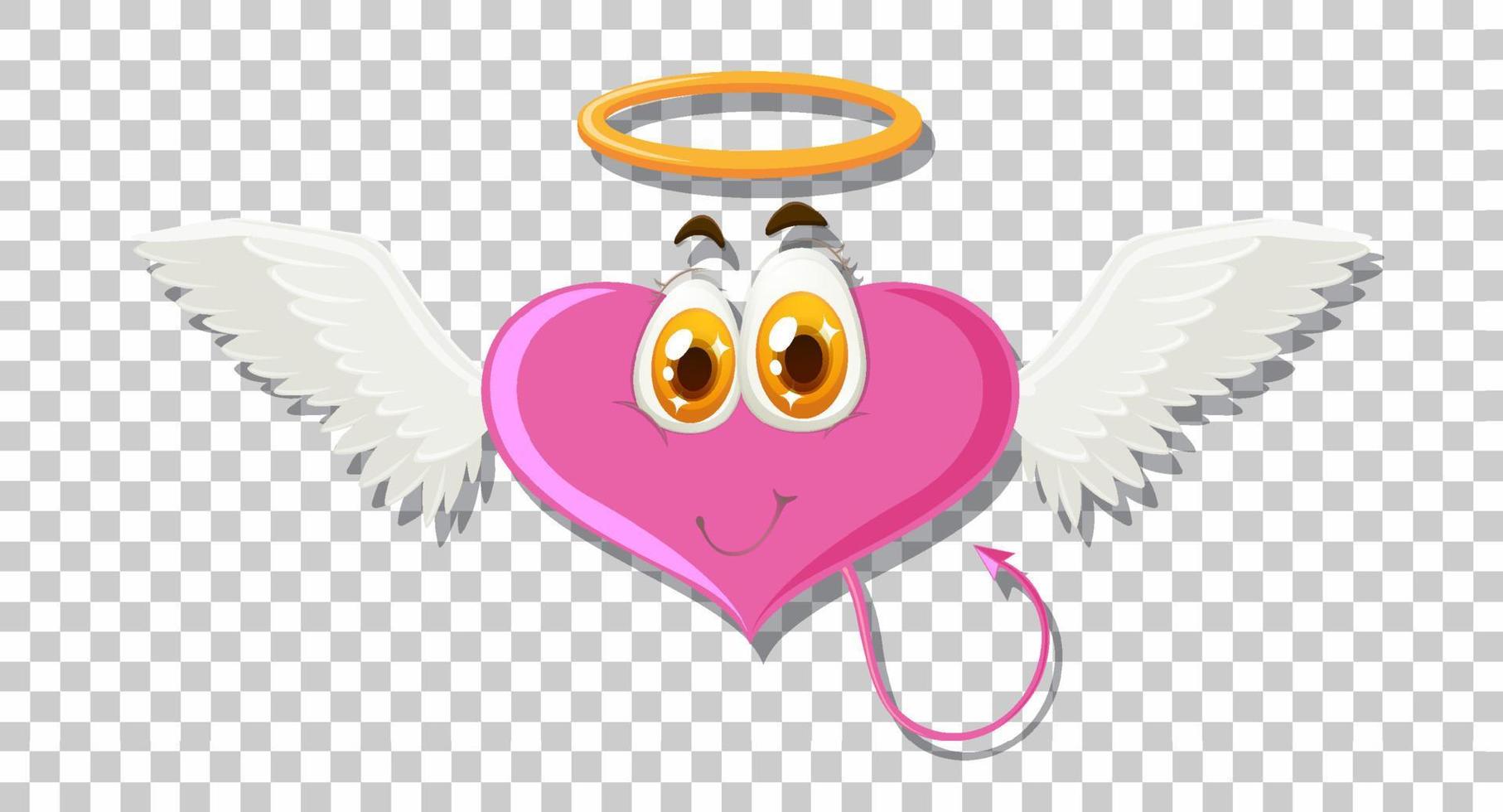 Heart shape angel with facial expression vector