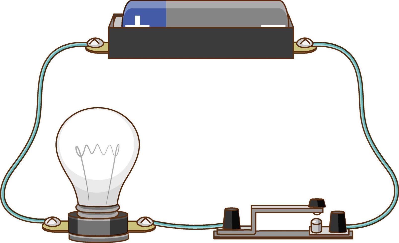 experimento científico de circuito eléctrico. vector