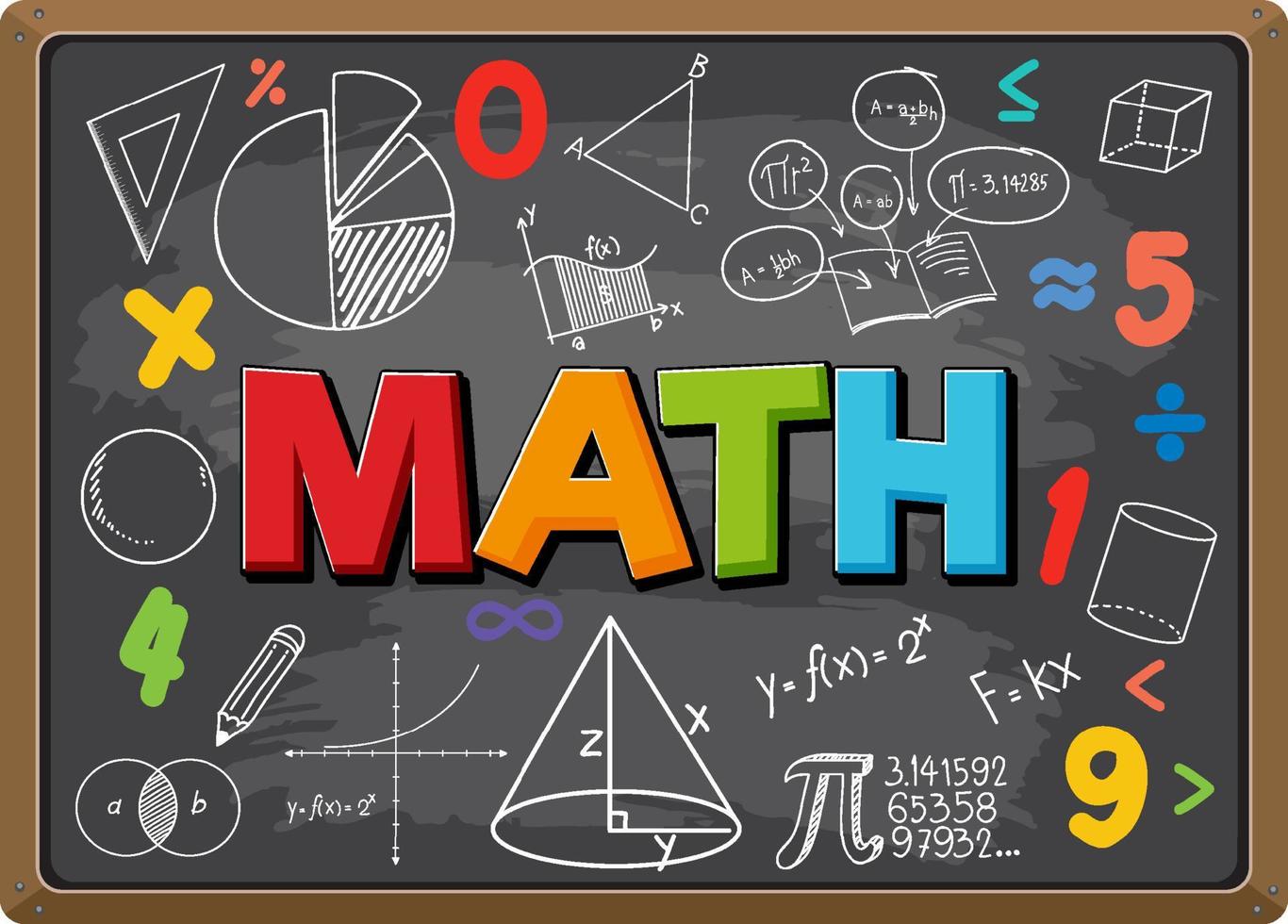 Math formula on blackboard isolated vector