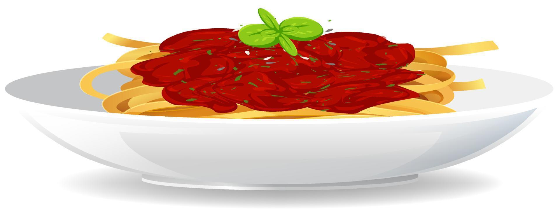 Spaghetti bolognese with tomato sauce vector