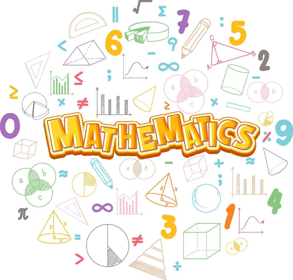Mathematics font icon with formula vector