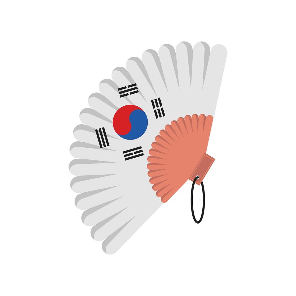 korean fan traditional vector