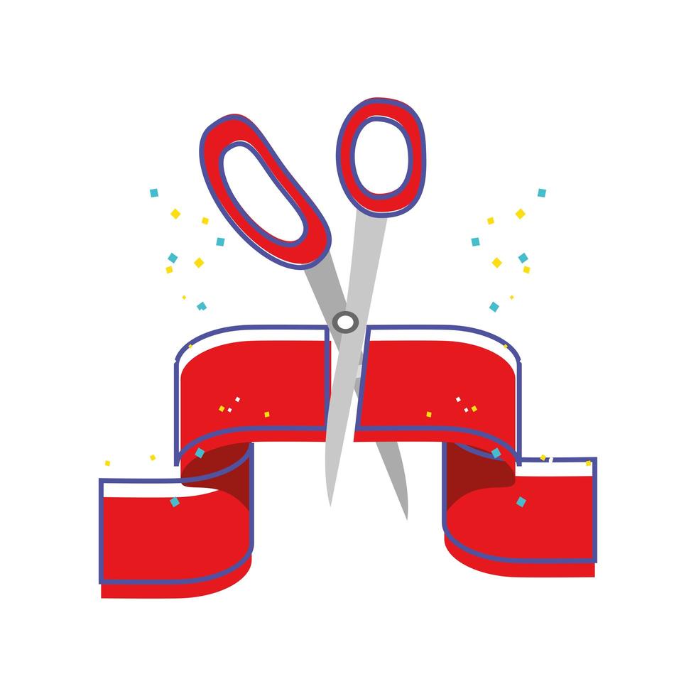 scissors and ribbon vector