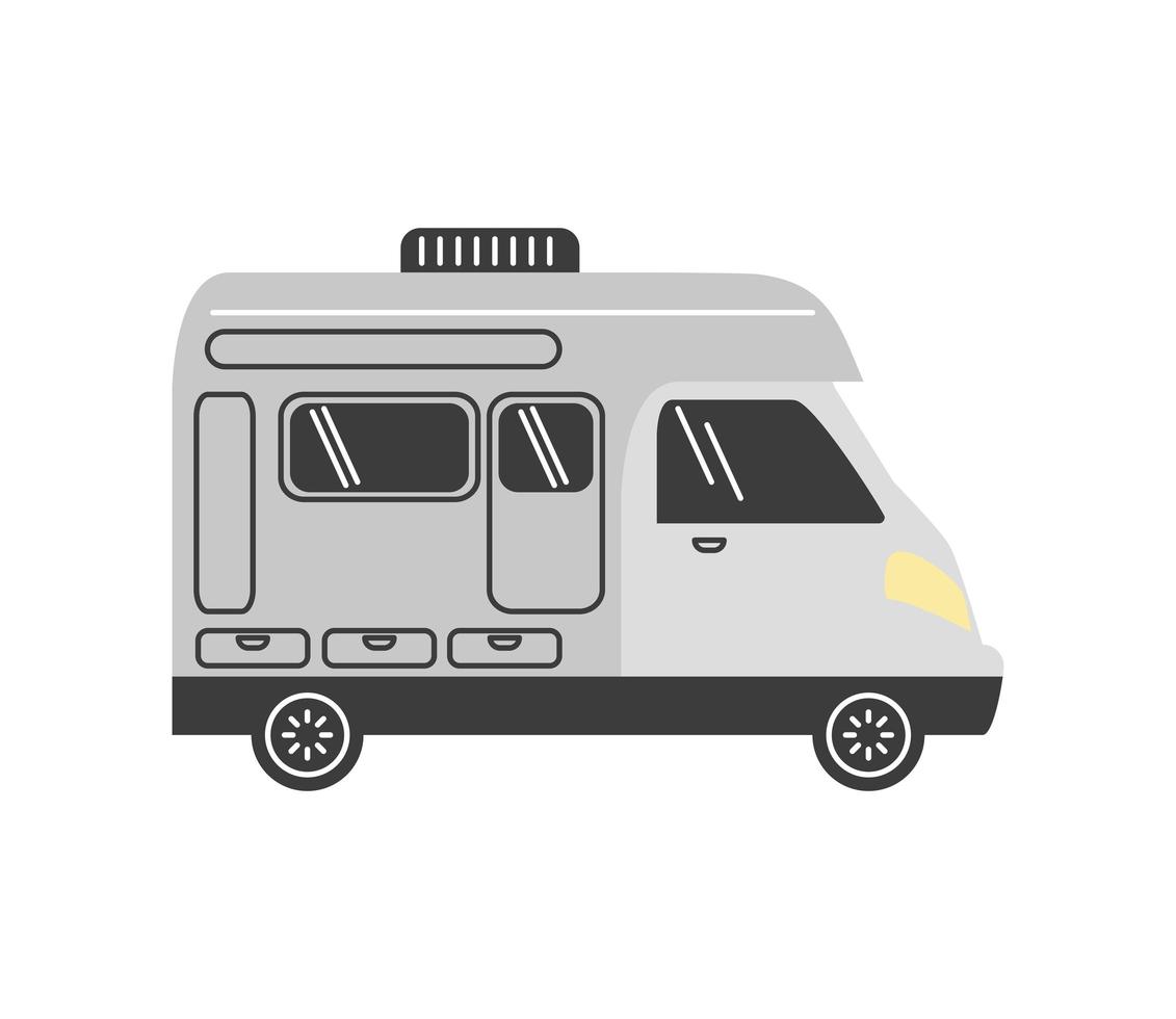 camping caravan car vector