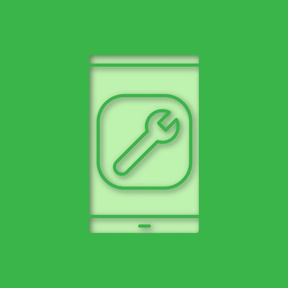 Smartphone settings paper cut out icon vector