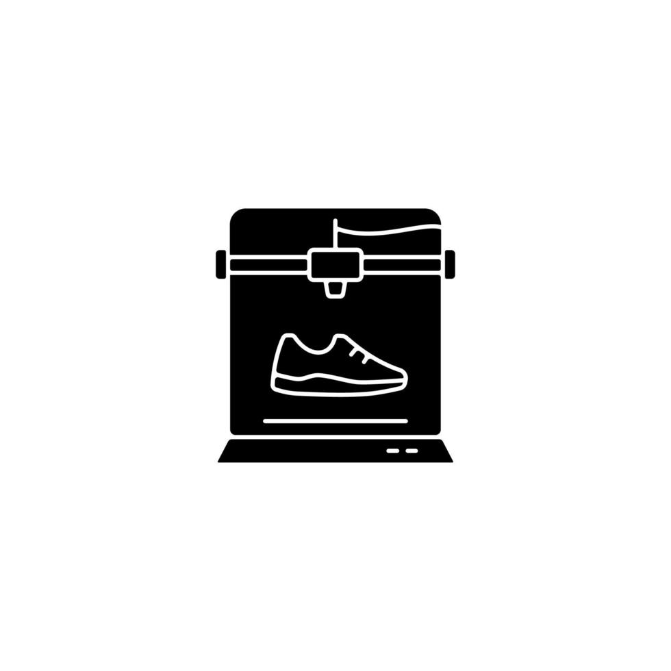 Icono de glifo negro de zapatos impresos en 3D vector