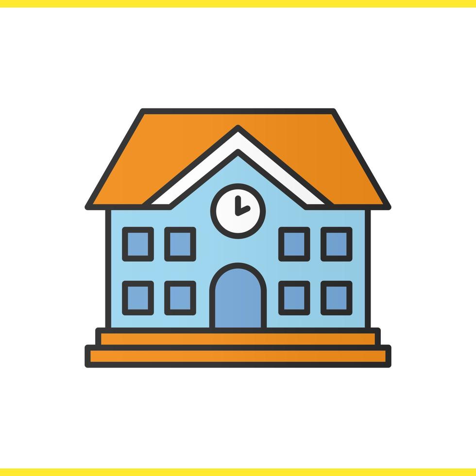 School building color icon. University. Isolated vector illustration