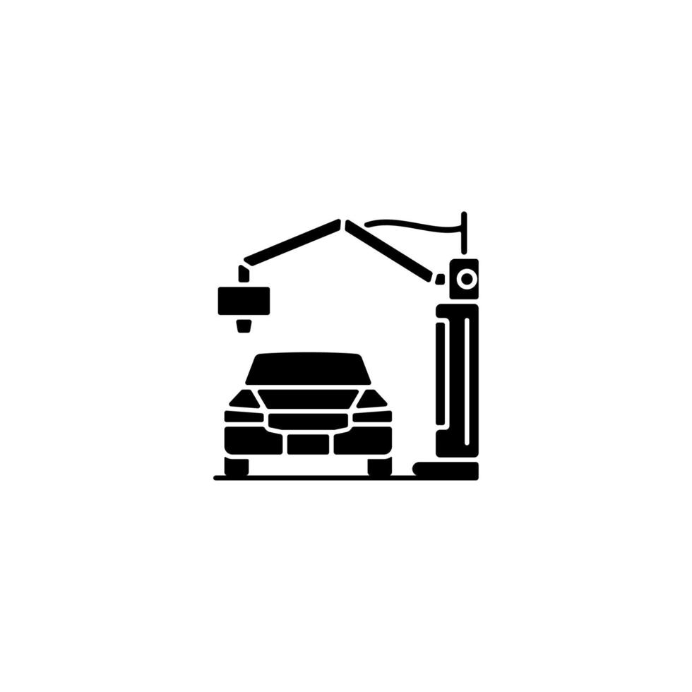 3d printed automobile black glyph icon vector