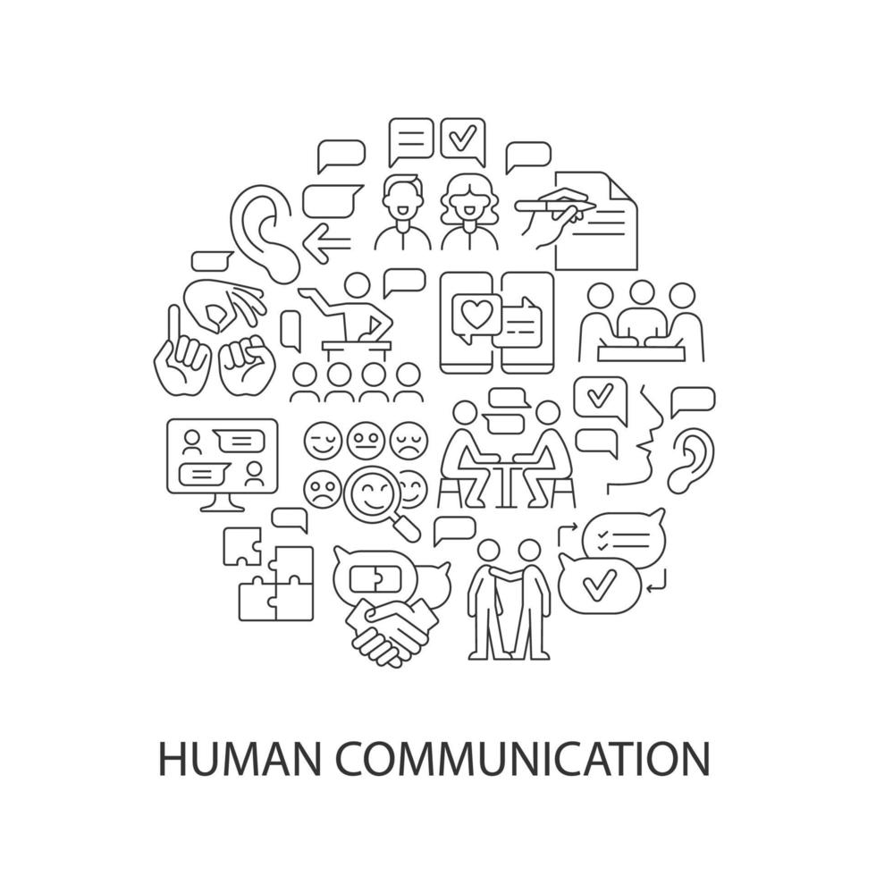 Communication abstract linear concept layout with headline vector