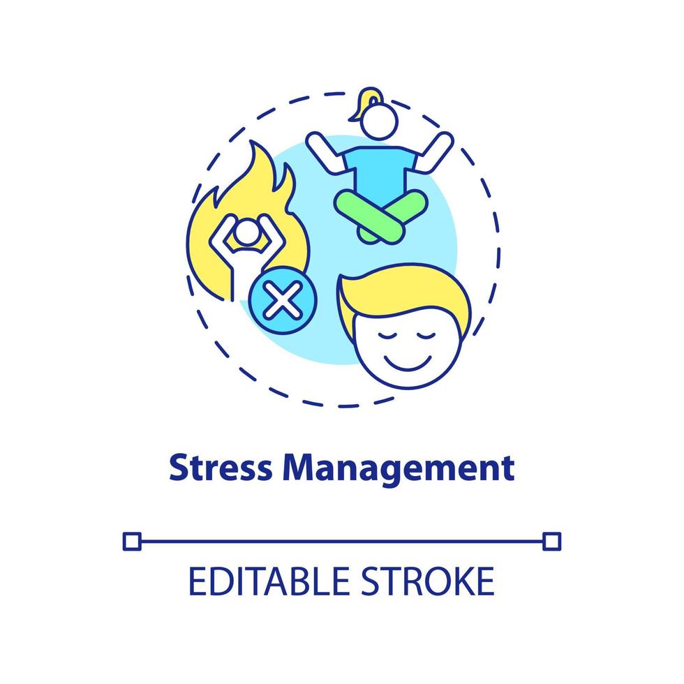 Stress management concept icon vector