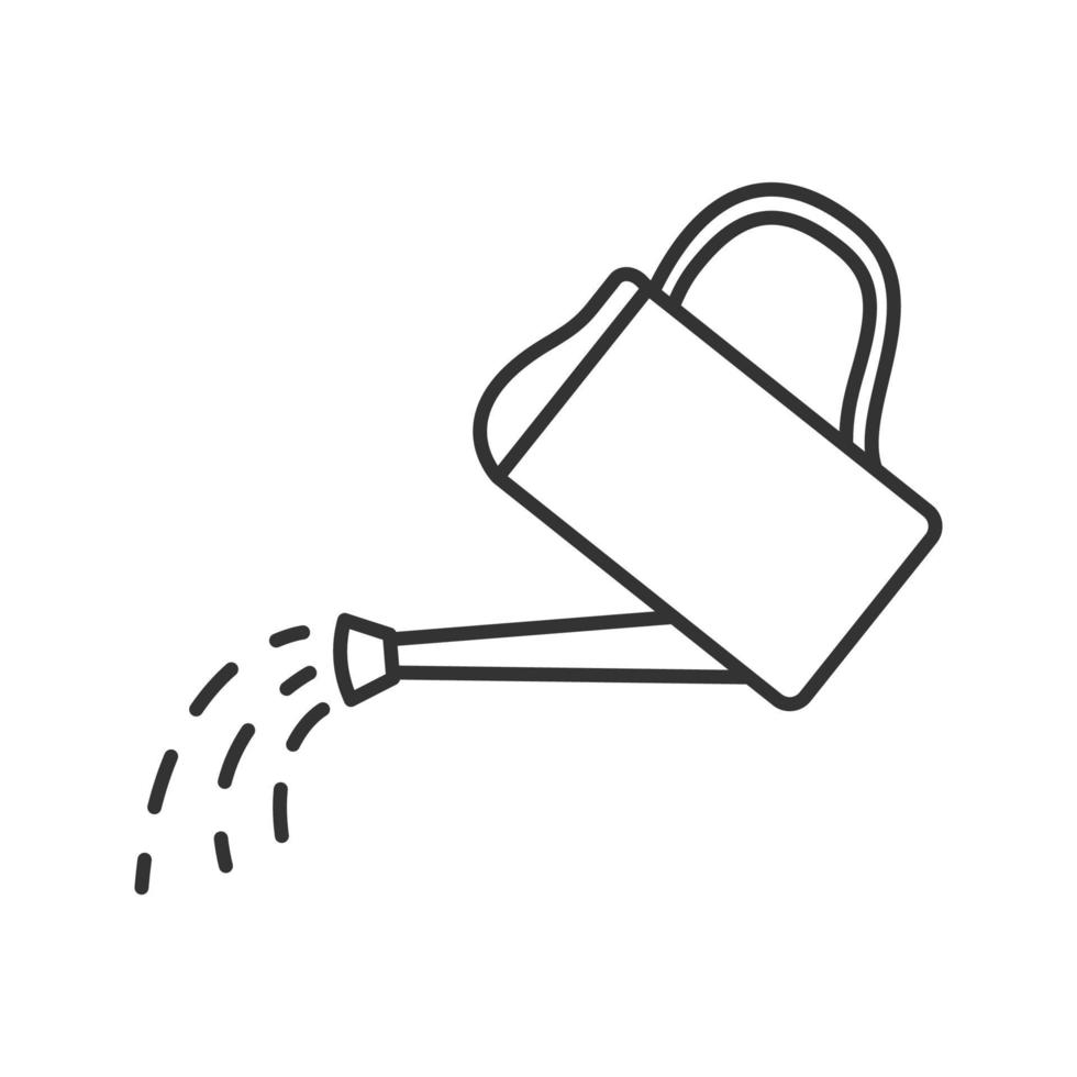 Watering can linear icon. Plant care. Thin line illustration. Contour symbol. Vector isolated outline drawing