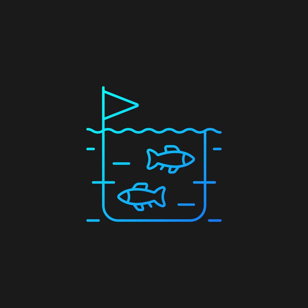 Fish farming gradient vector icon for dark theme