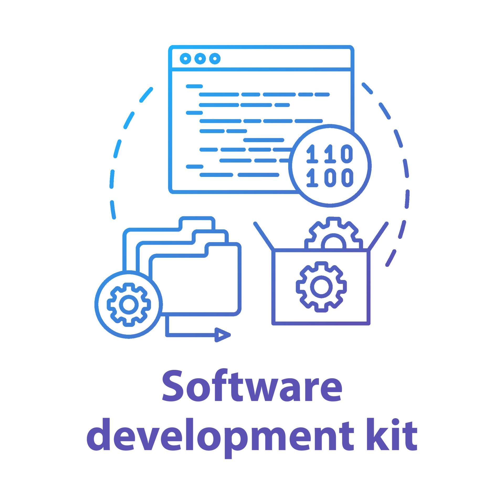 Software development kit concept icon. Coding tools for app developer
