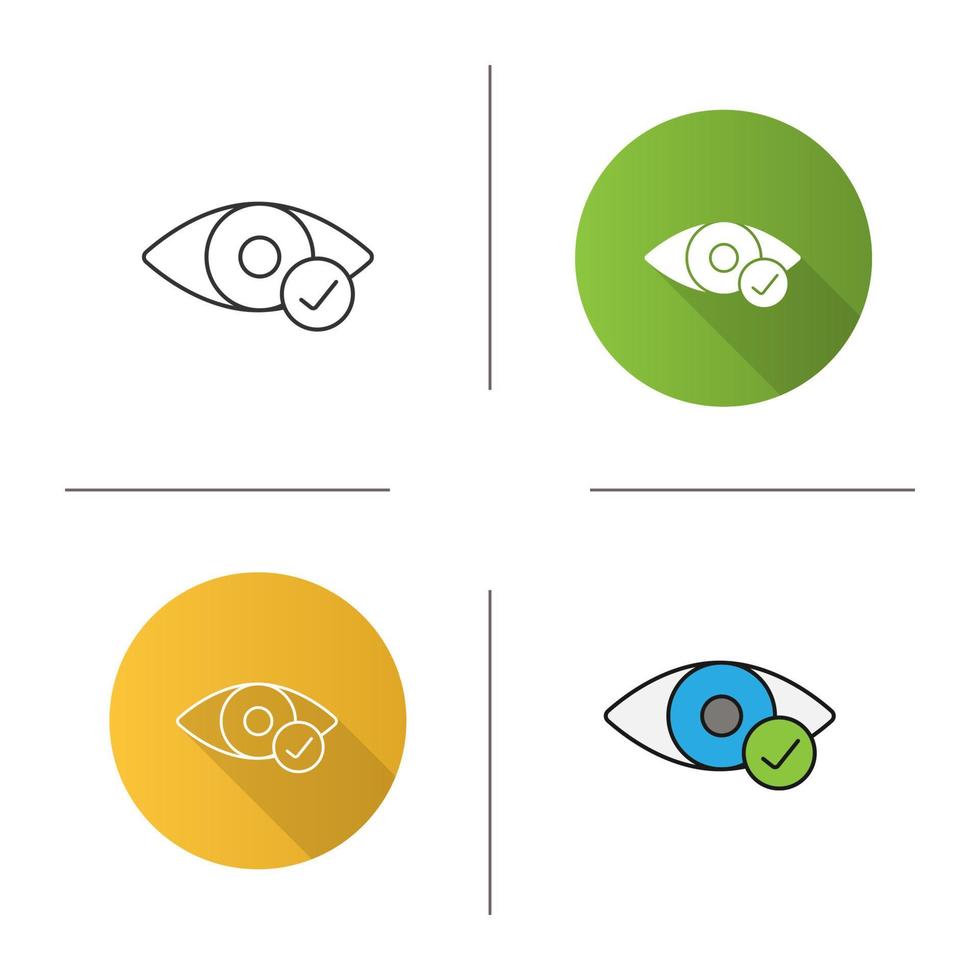 Eye with check mark icon vector