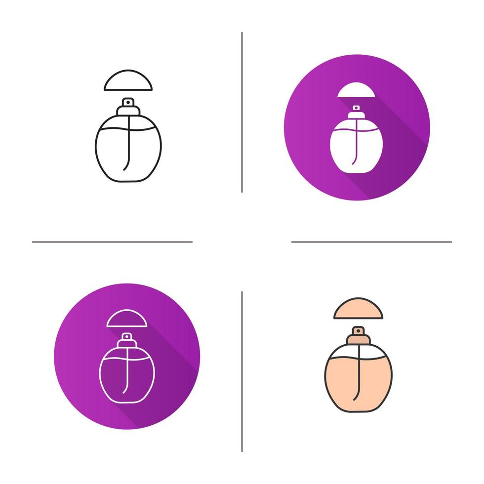 icono de perfume. diseño plano, estilos lineales y de color. ilustraciones vectoriales aisladas vector