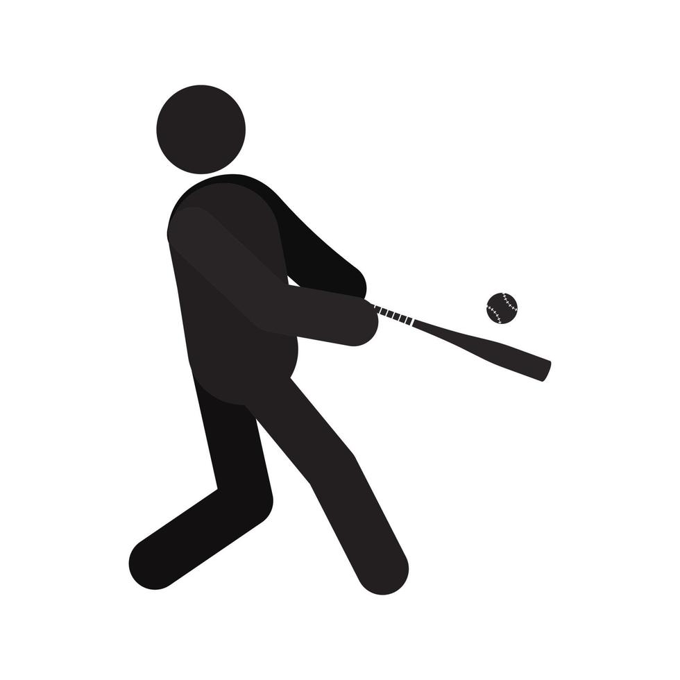 hombre jugando béisbol silueta icono. Deportes. ilustración vectorial  aislada. estilo de vida saludable 3764392 Vector en Vecteezy