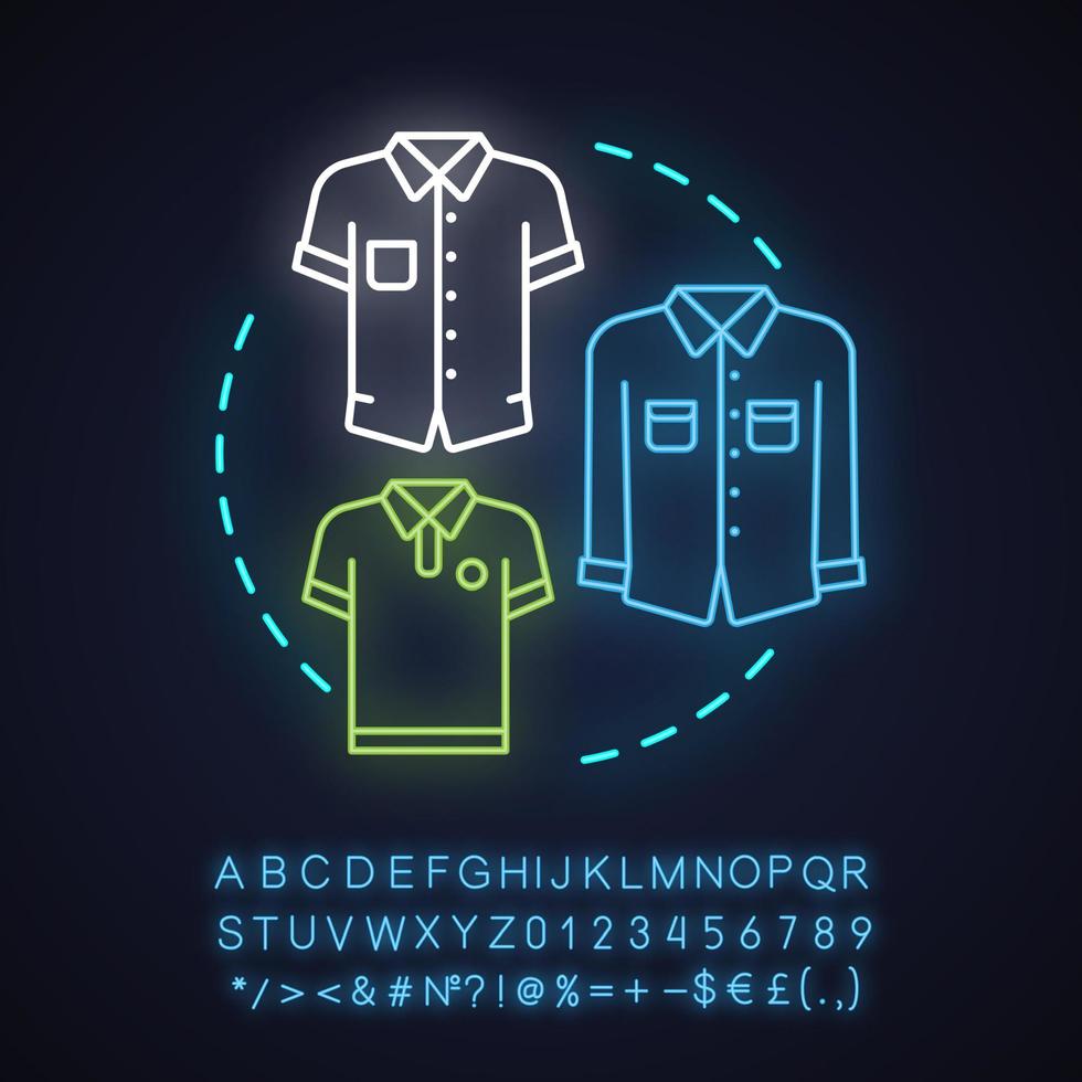 Shirts neon light concept icon vector