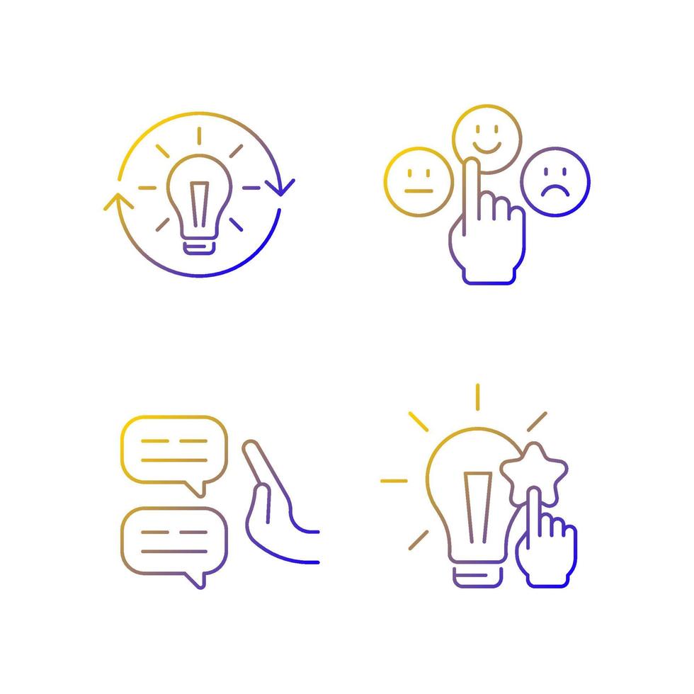 Logical and rational thinking linear vector icons set