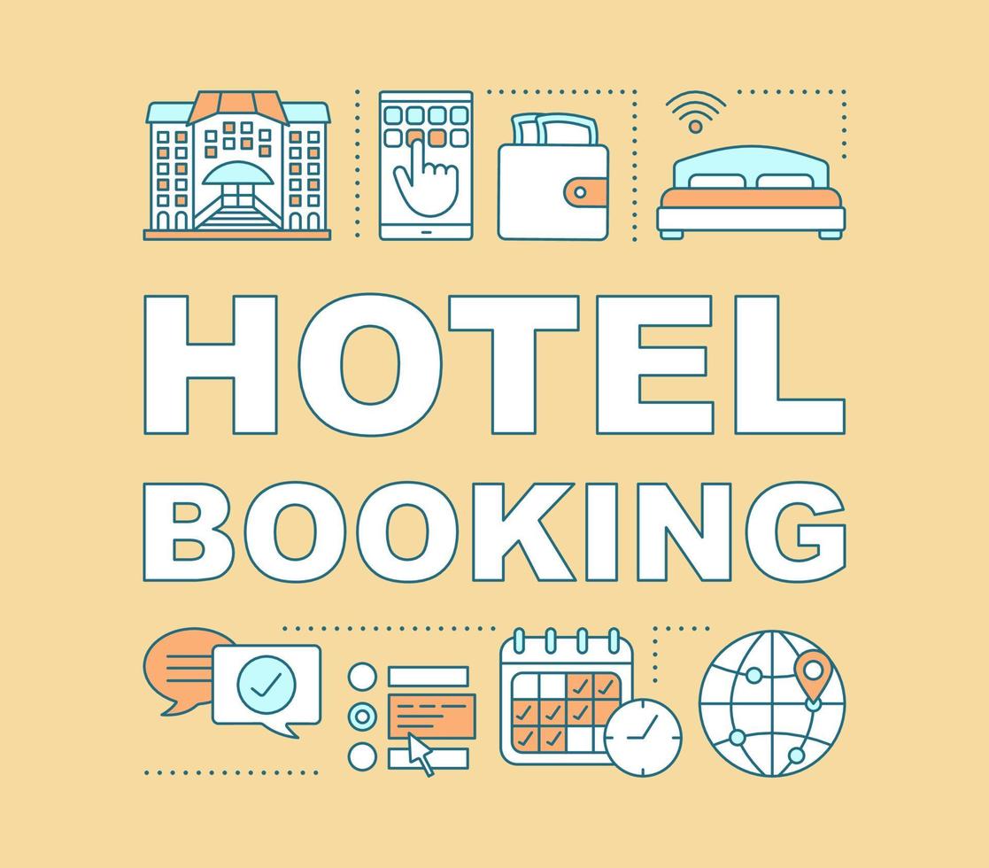 Hotel booking word concepts banner vector