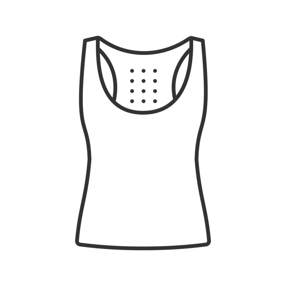 icono lineal de camiseta sin mangas de deportes vector