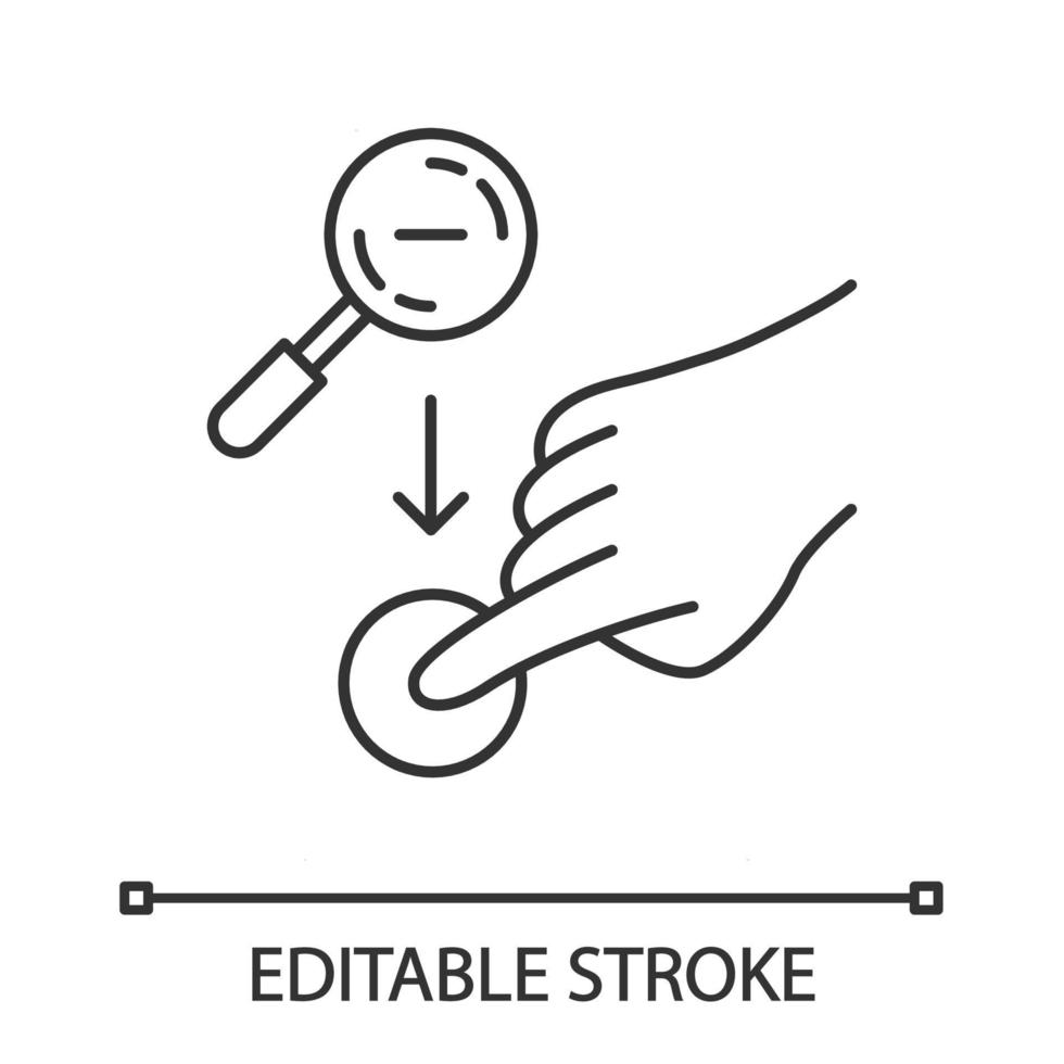 Zoom out vertical gesture linear icon vector