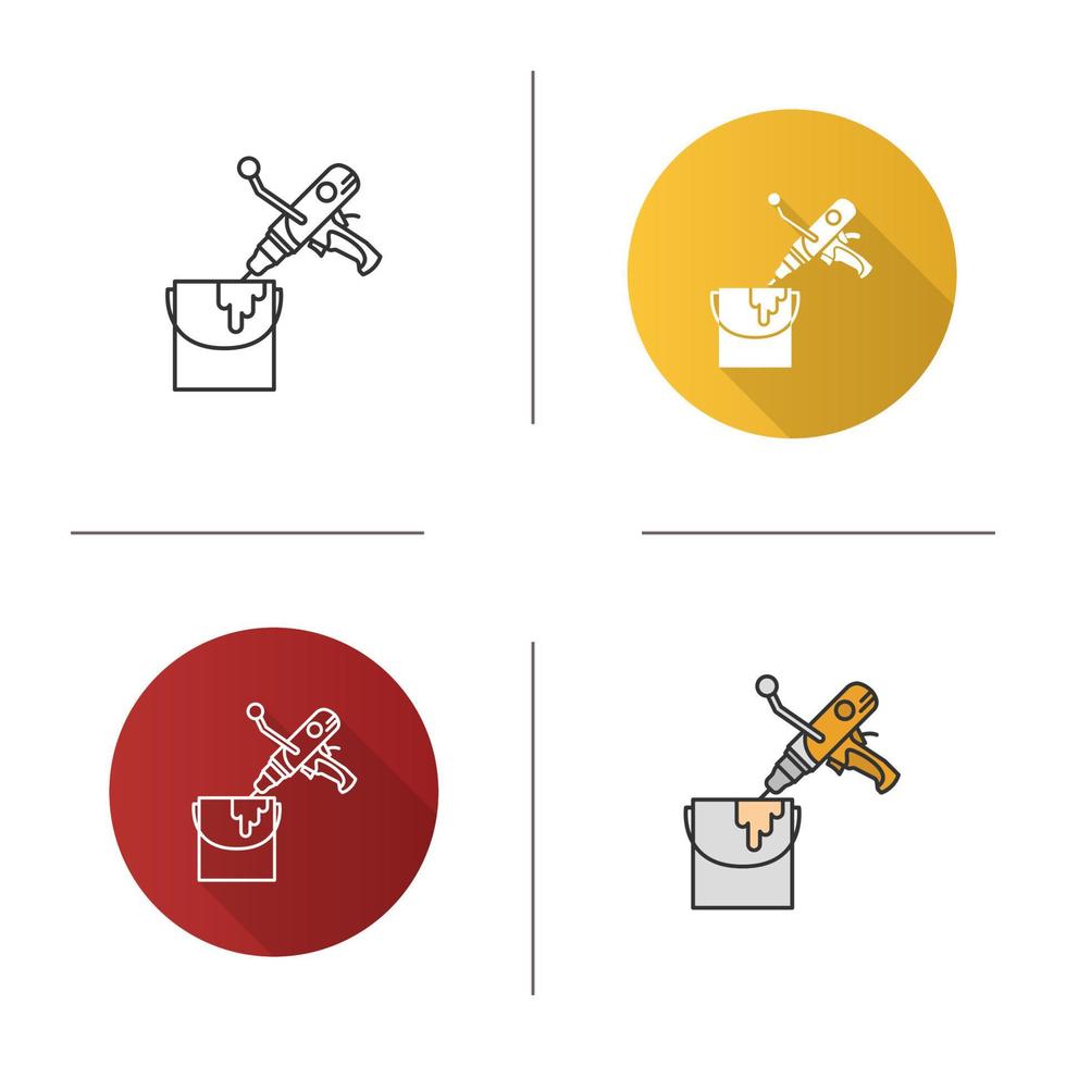 Paint mixer in bucket icon vector