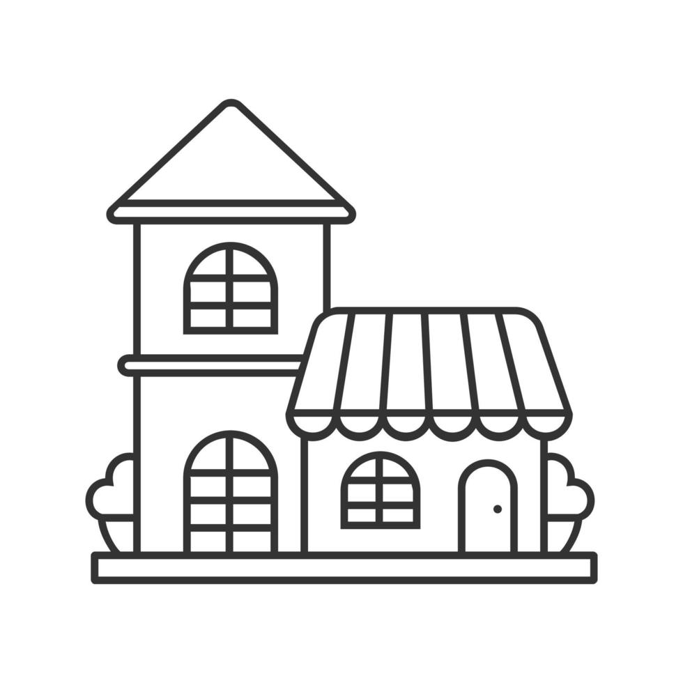 Restaurant, cafe linear icon. Coffee house. Thin line illustration. Contour symbol. Vector isolated outline drawing