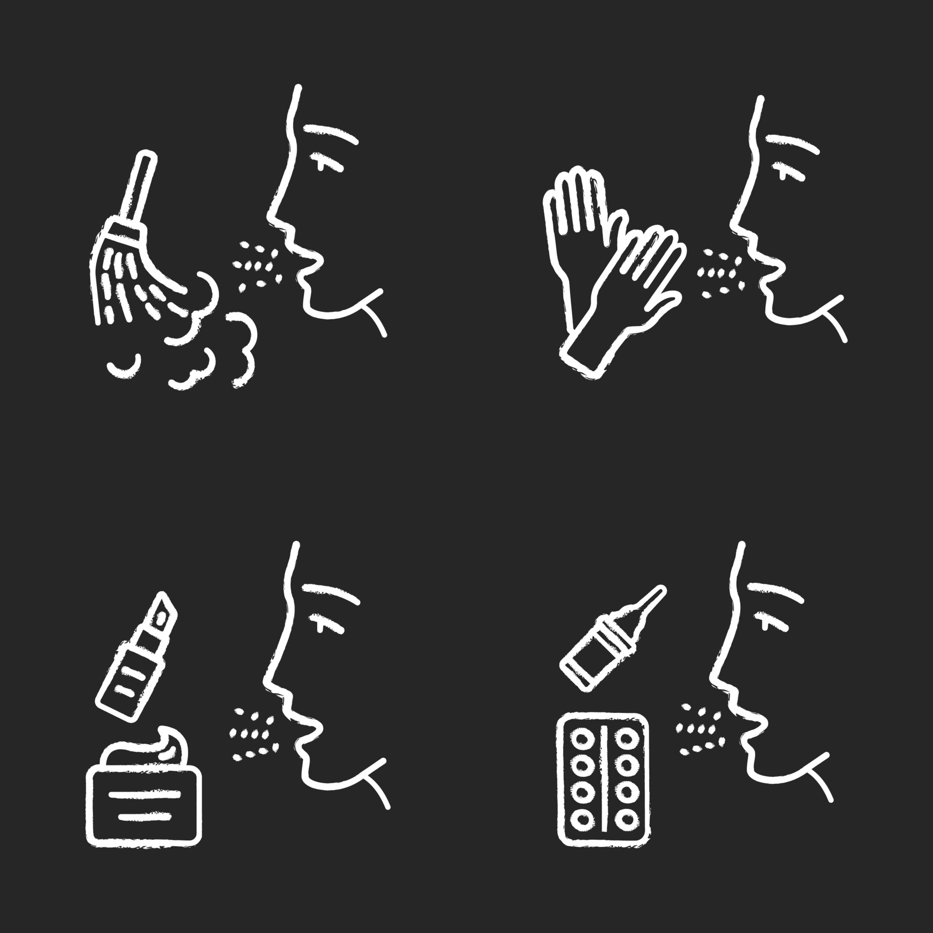 Allergies chalk icons set 3764607 Vector Art at Vecteezy