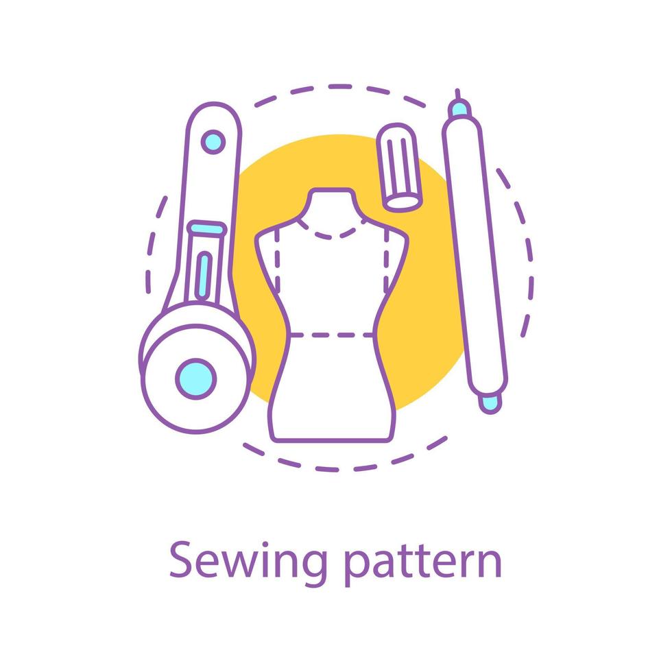 Sewing pattern creation concept icon vector