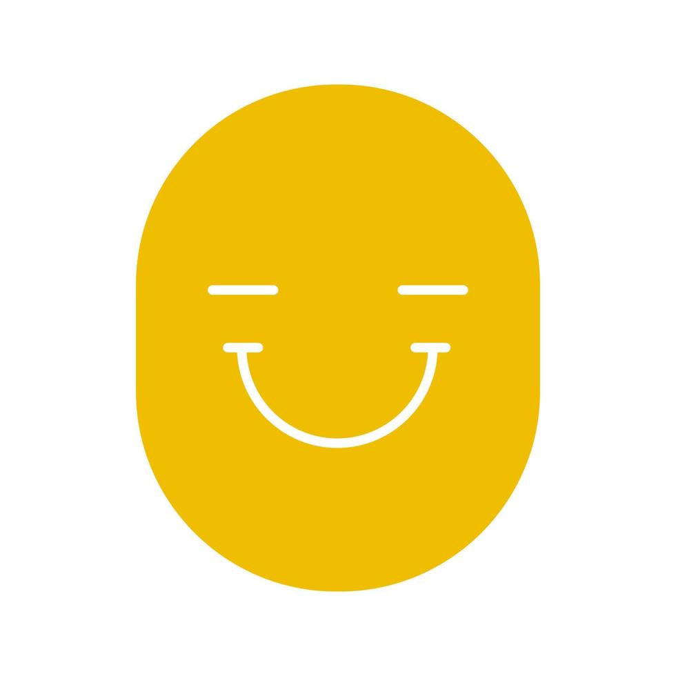 feliz y divertido icono de color de glifo de sonrisa. buen humor. símbolo de silueta sobre fondo blanco. espacio negativo. ilustración vectorial vector