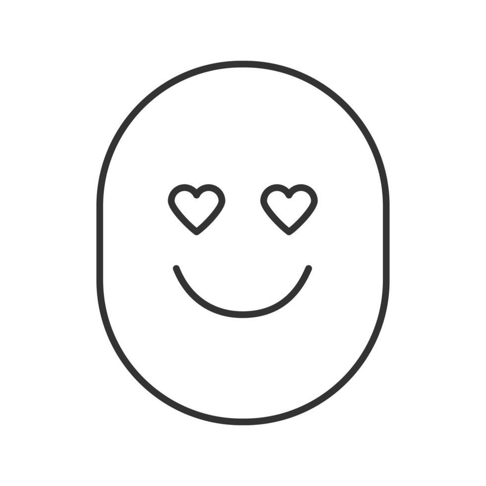 In love smile linear icon. Thin line illustration. Good romantic mood. Contour symbol. Vector isolated outline drawing
