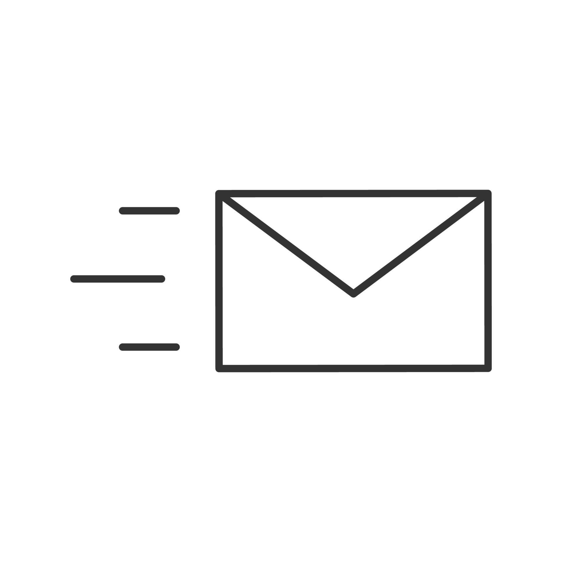 Flying envelope linear icon. Chatting. Thin line illustration. Email ...