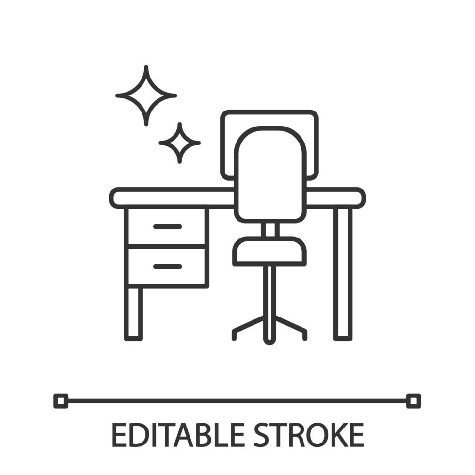 Cleaning table desk linear icon vector