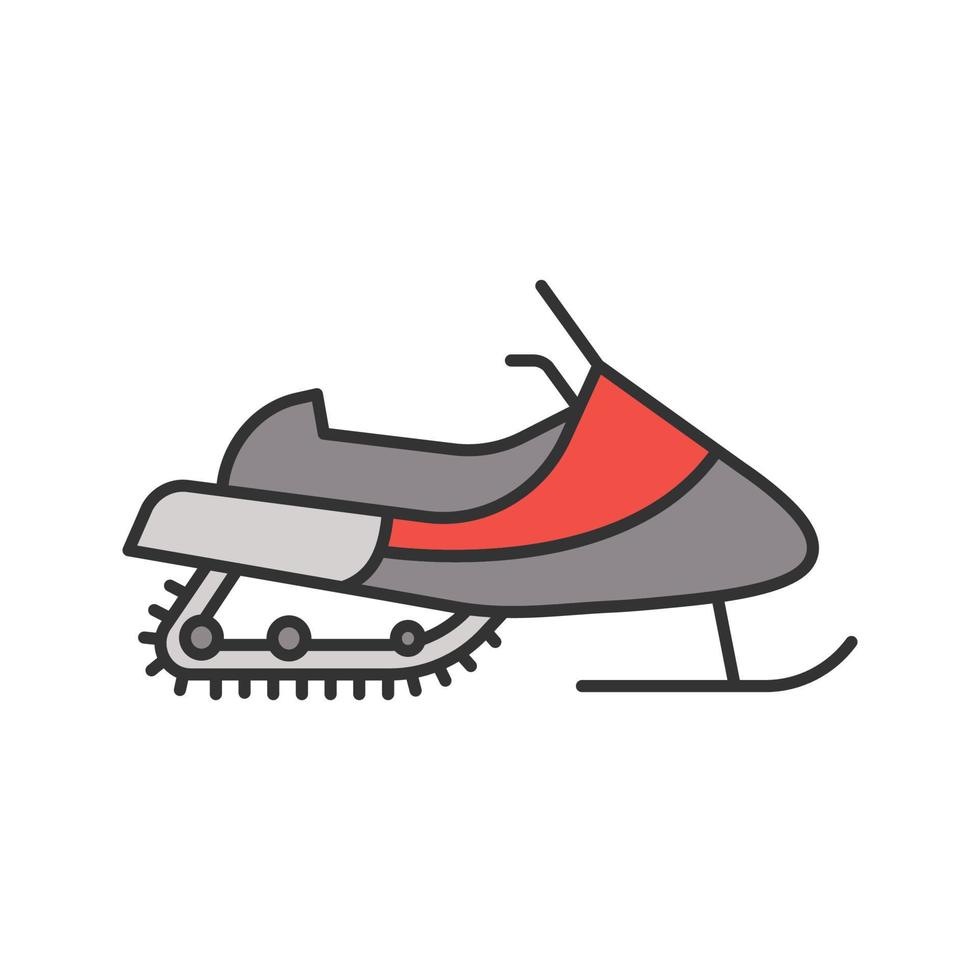 Snowmobile color icon vector