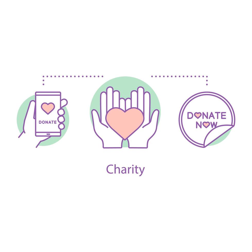 Charity concept icon vector