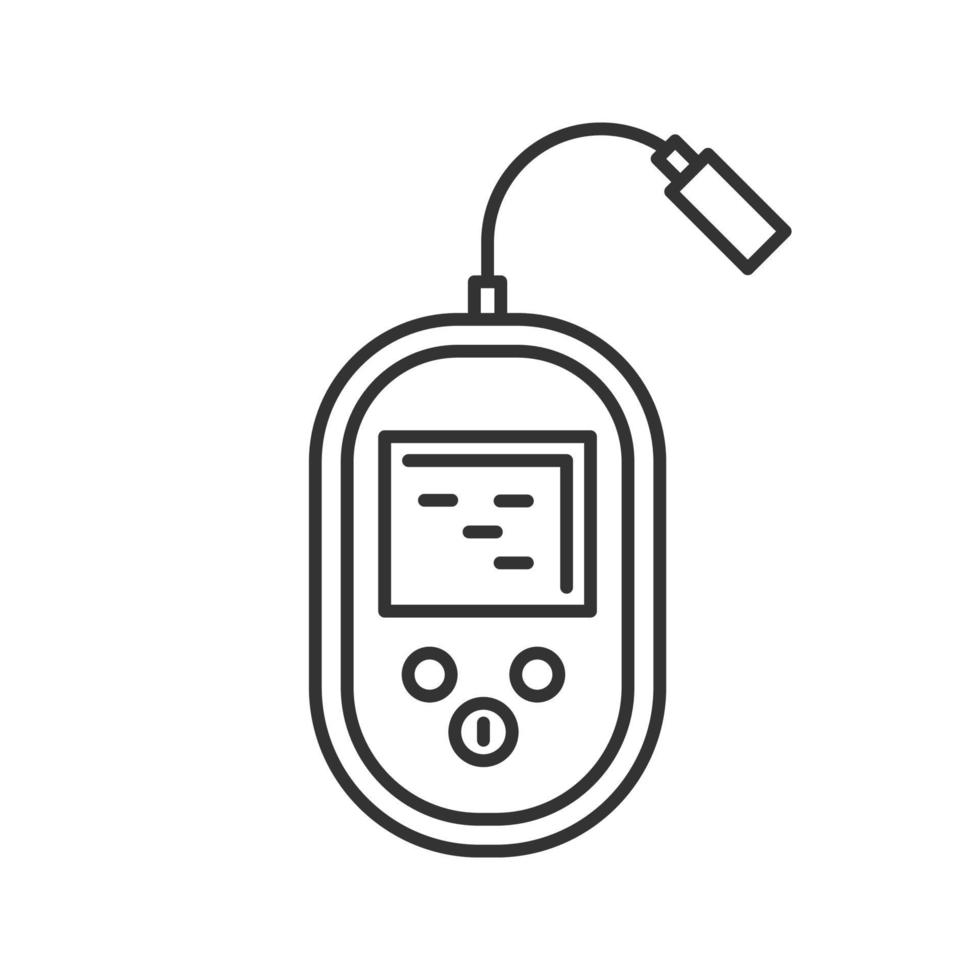 Fish finder linear icon. Thin line illustration. Echo sounder. Depth finder. Fish searching. Contour symbol. Vector isolated outline drawing