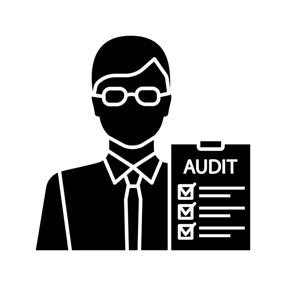 Auditor glyph icon vector