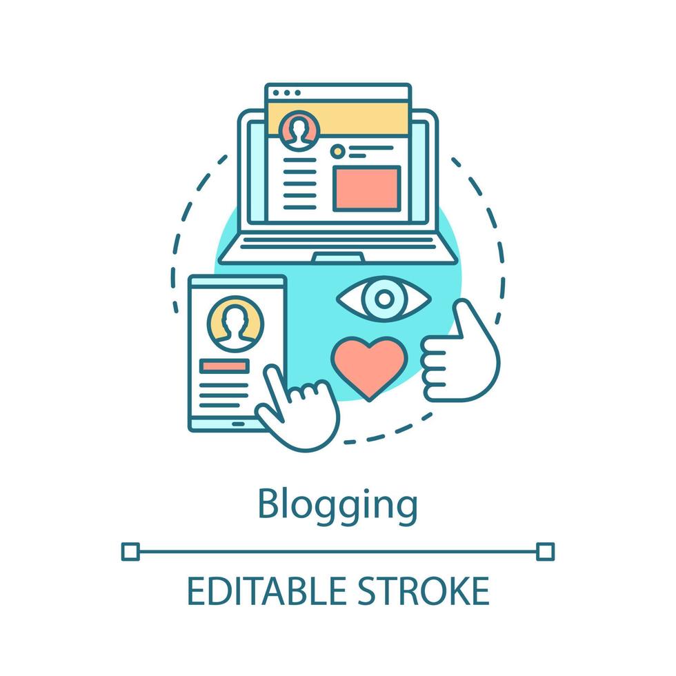 icono de concepto de blogs vector