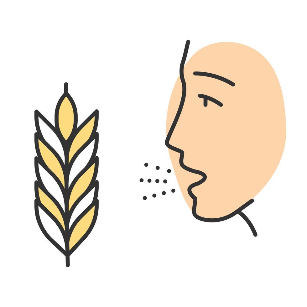 Wheat allergy color icon vector