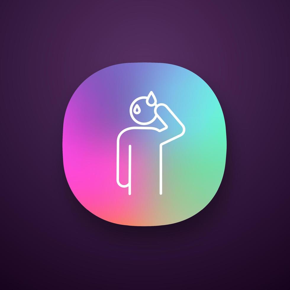 Sweating man app icon vector