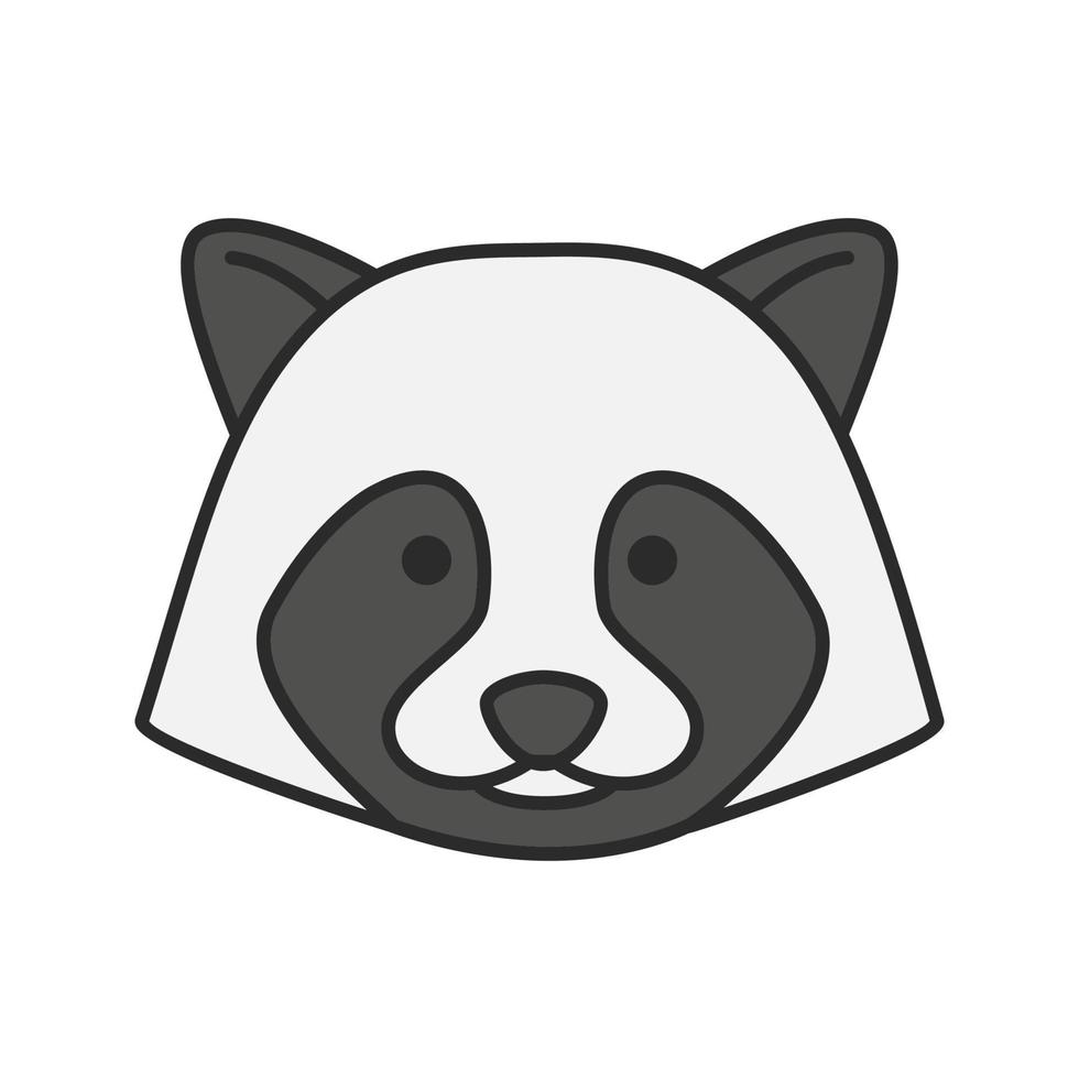 Raccoon color icon vector
