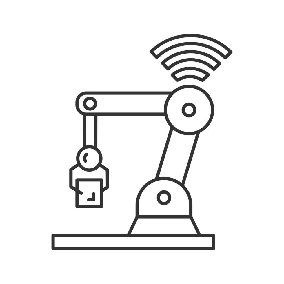 IoT robot linear icon vector