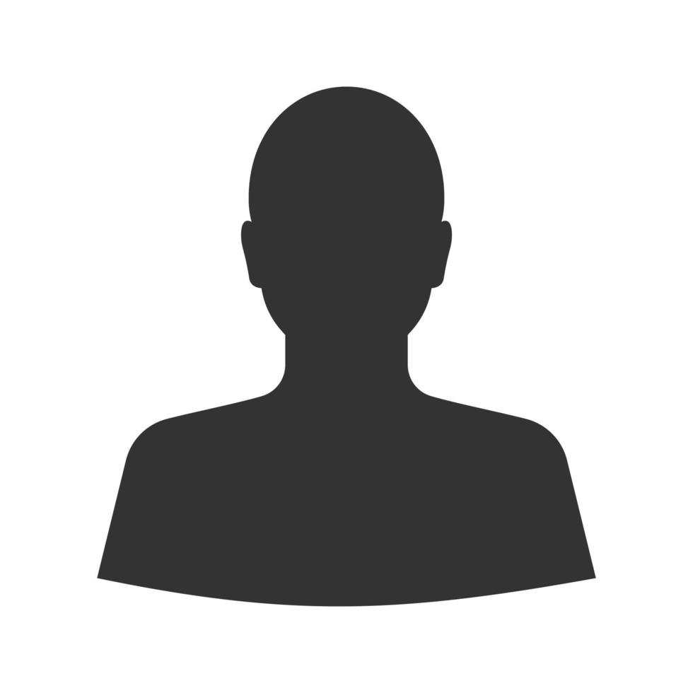Man's silhouette glyph icon. Silhouette symbol. Negative space. Vector isolated illustration