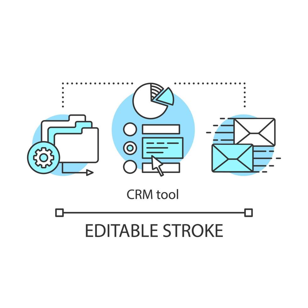 CRM tool concept icon vector