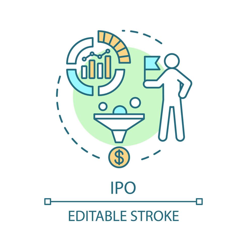 IPO concept icon vector