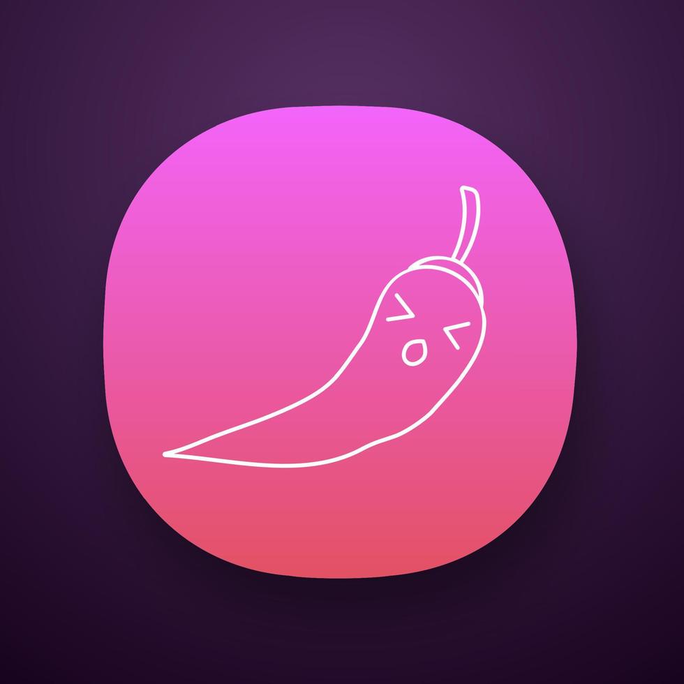 Chilli cute kawaii app character vector