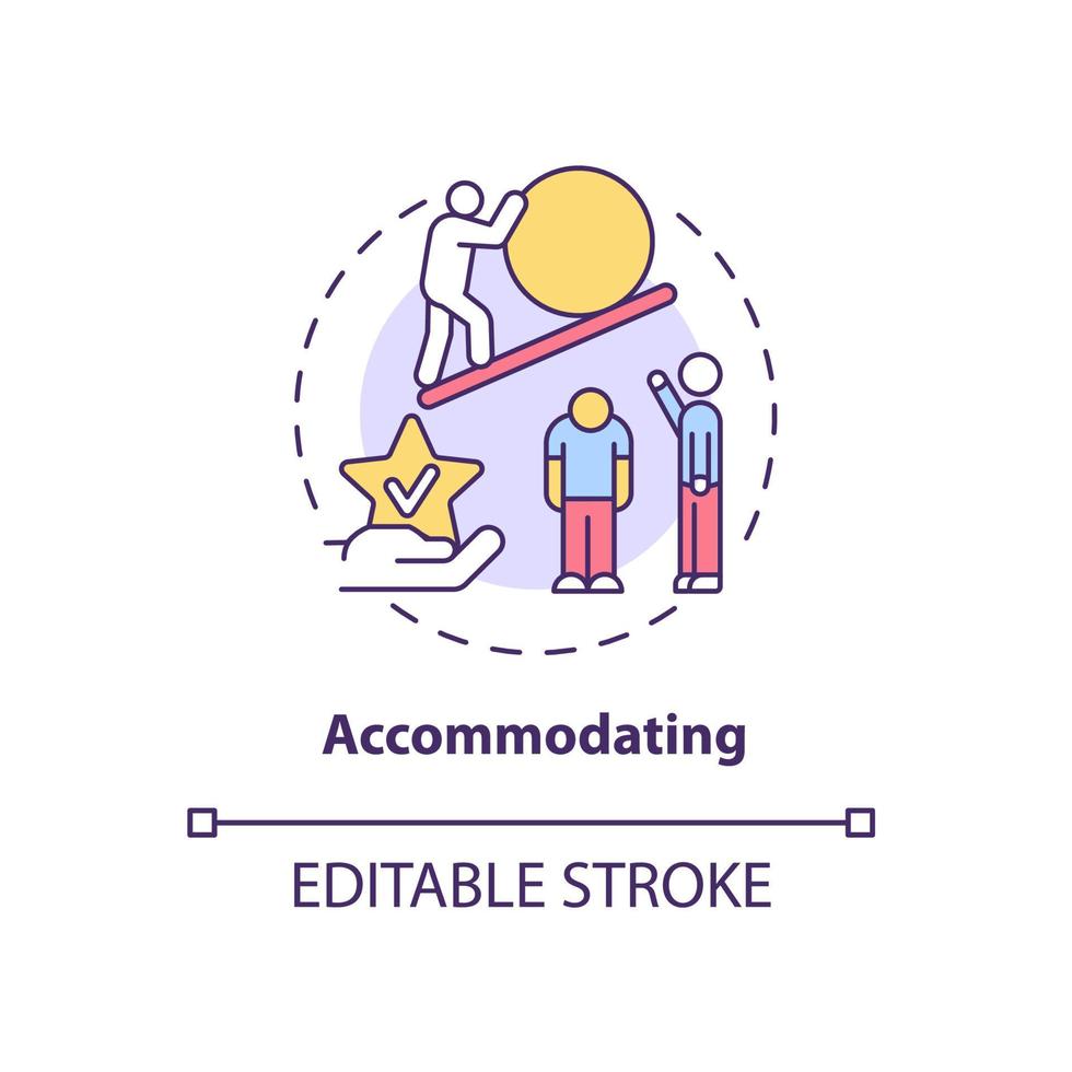 Accommodating concept icon vector