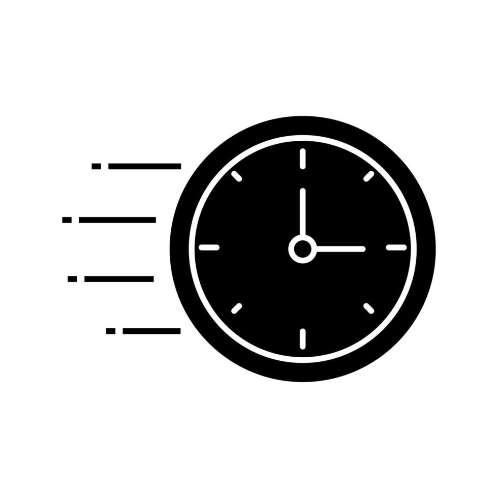 Flying clock glyph icon vector